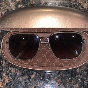 Gucci Aviators/ w Glasses holder